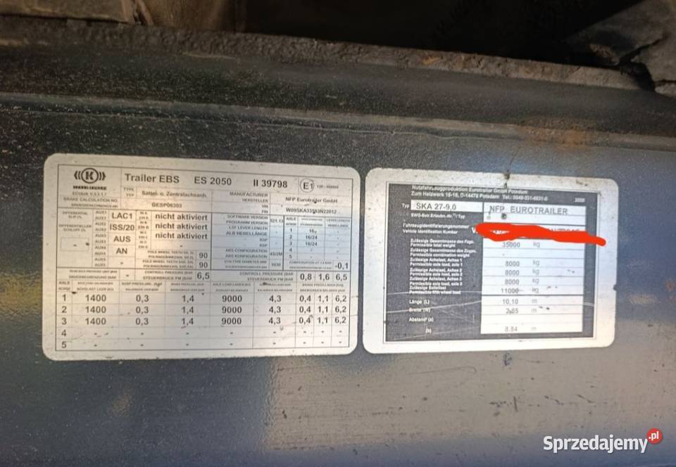 Naczepa wywrotka 4042 m3 Prudnik sprzedam