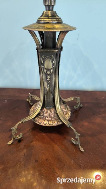 Piękna mosiężna patera z kryształowym szkłem Łódź sprzedam