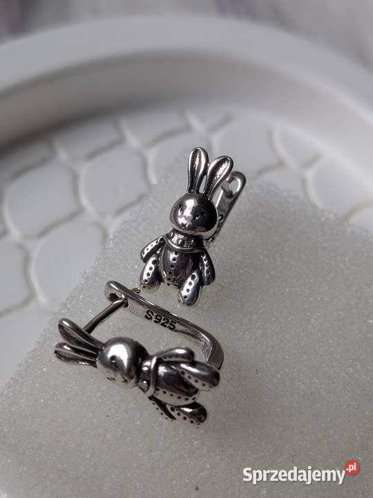 Srebrne kolczyki króliczki 925 srebro sprzedam