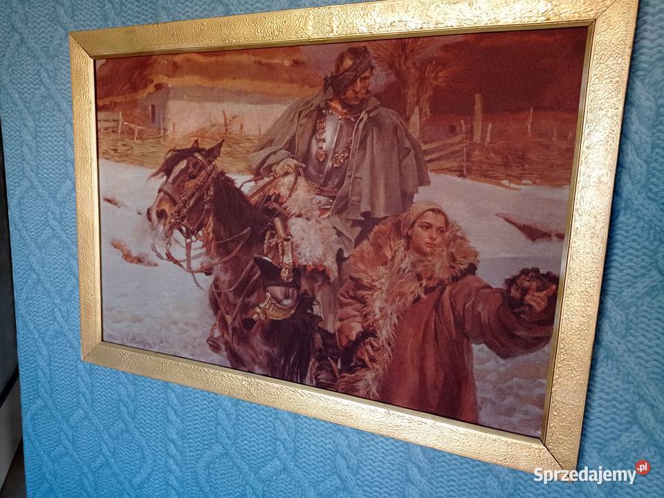 Obraz Kossak Wojciech wymiary 100 x 70 Antyki, Sztuka, Kolekcje śląskie Tarnowskie Góry