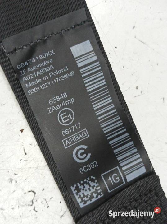 PAS BEZPIECZEŃSTWA LEWY PRZÓD KIEROWCY Rok produkcji 2022