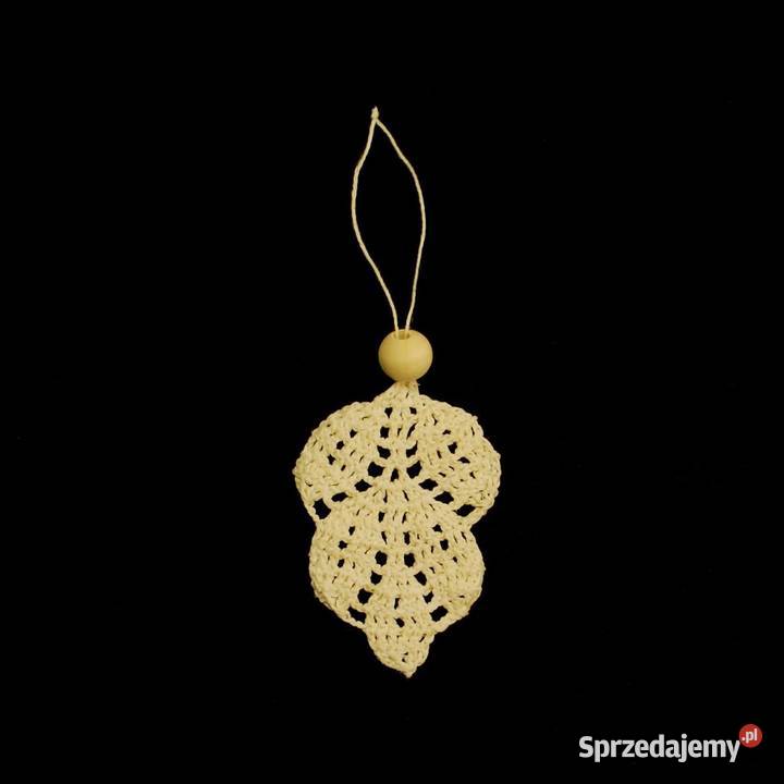 Zawieszka ozdoba szydełkowa na choinkę listek Kluczbork
