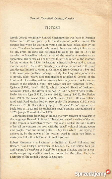 Joseph Conrad Victory an Island Tale Penguin Pacanów