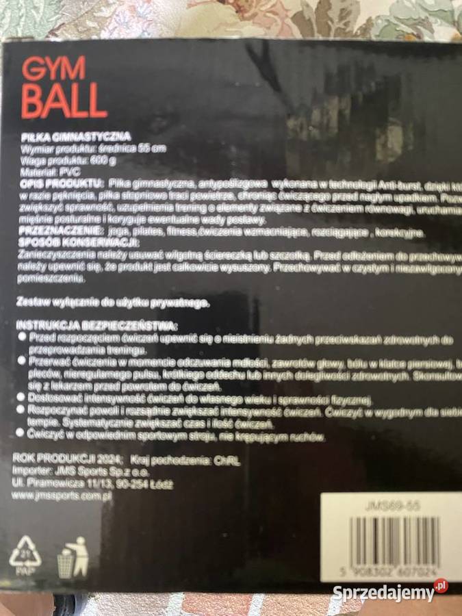 Piłka gimnastyczna do ćwiczeń balansowania 60