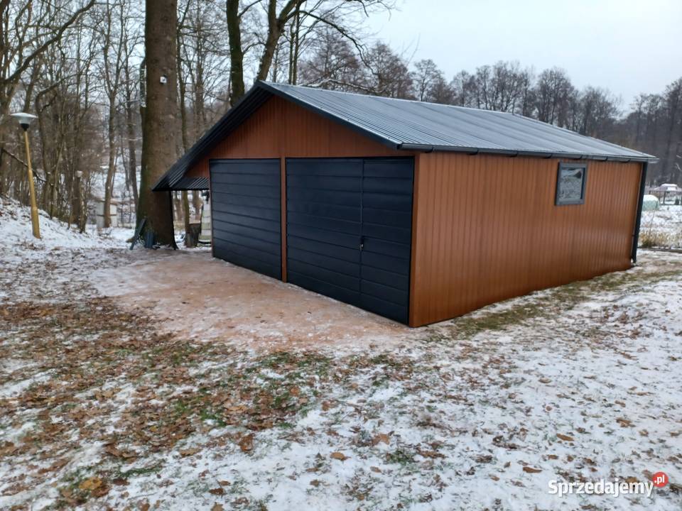 Garaż Blaszany BRĄZ z zadaszeniem bocznymGaraże sprzedam
