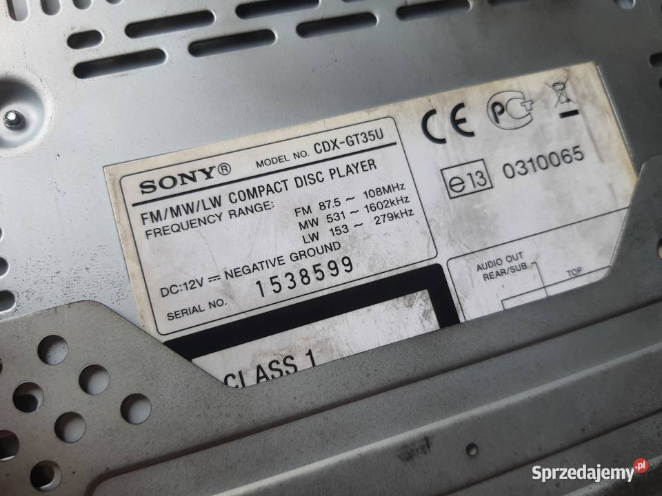 radio samochodowe marki SONY model CDXGT35U Łódź
