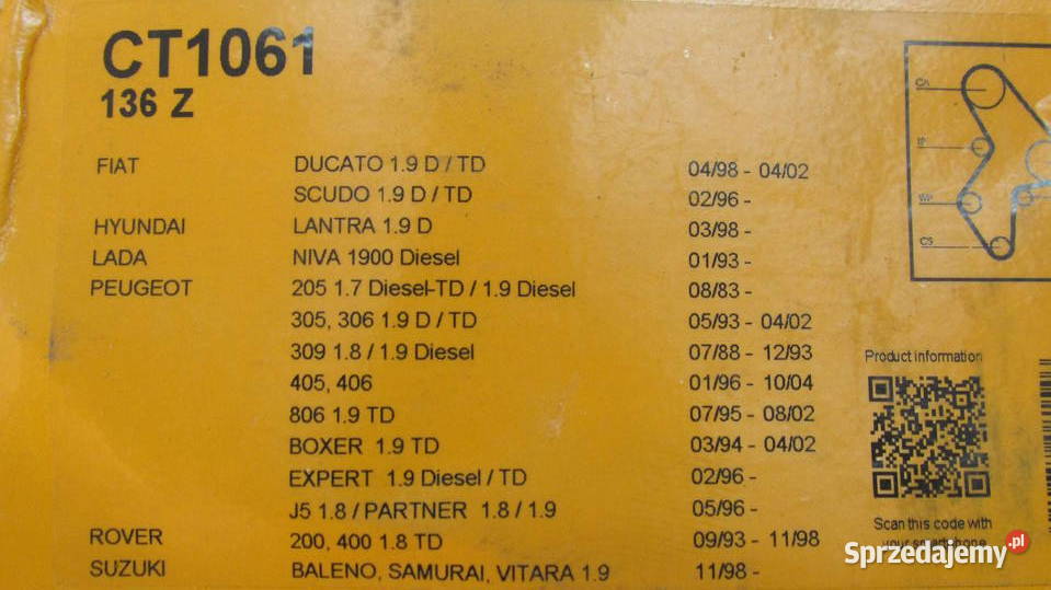 ROZRZĄD Continental CT 1061 136Z SCUDO DUCATO mechanizmy rozrządu Kielce