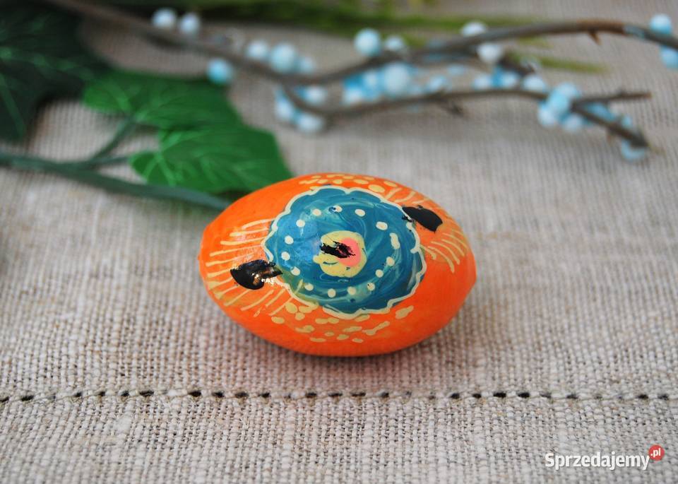 Stara pisanka drewniana malowana Ukraina 43