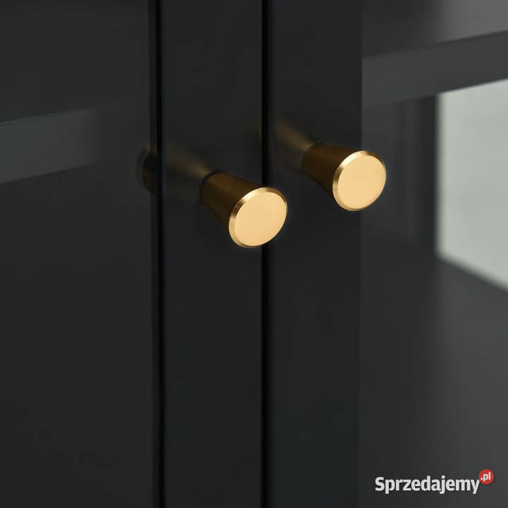 Szafka boczna czarna 70x35x70 stal i szkło Warszawa