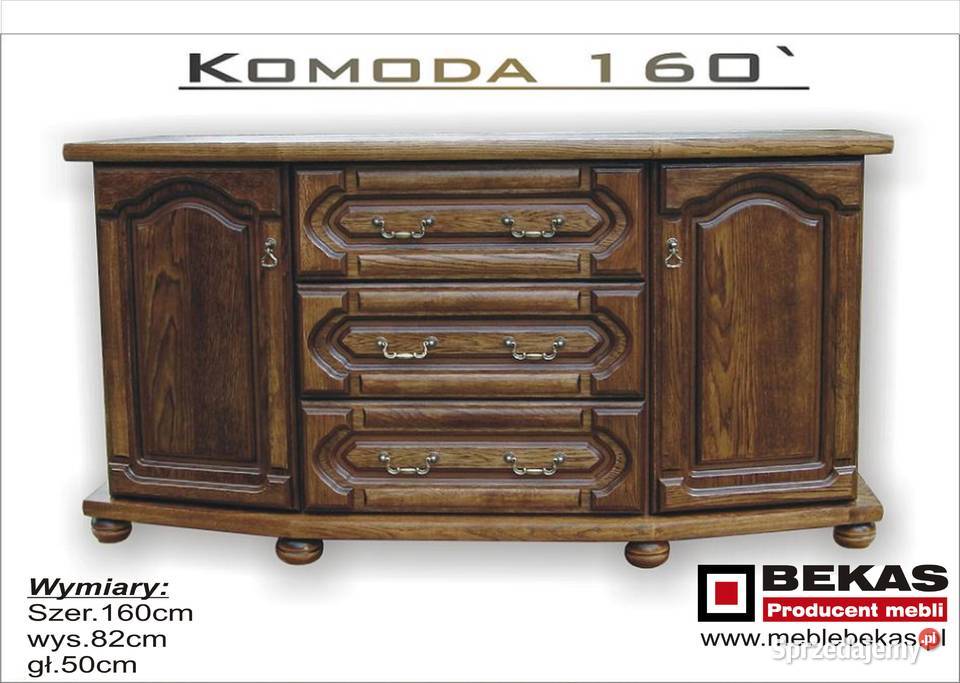 Stylowa Komoda 160 Dąb Rustikal Lakierowana Miłoszewiec