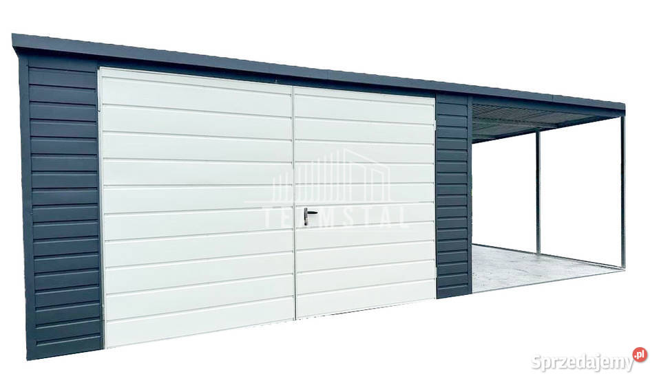 GARAŻ BLASZANY 4m x 6m wiata 3x6 spad tył Brama Toruń