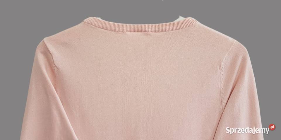 Damski bawełniany sweter pudrowy róż z długim Chrzanów