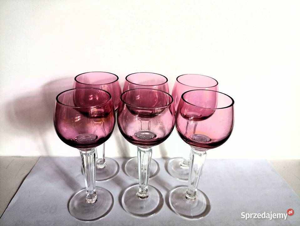 Kieliszki kryształowe remery Hortensja PRL 6 Zastawa stołowa Bełchatów