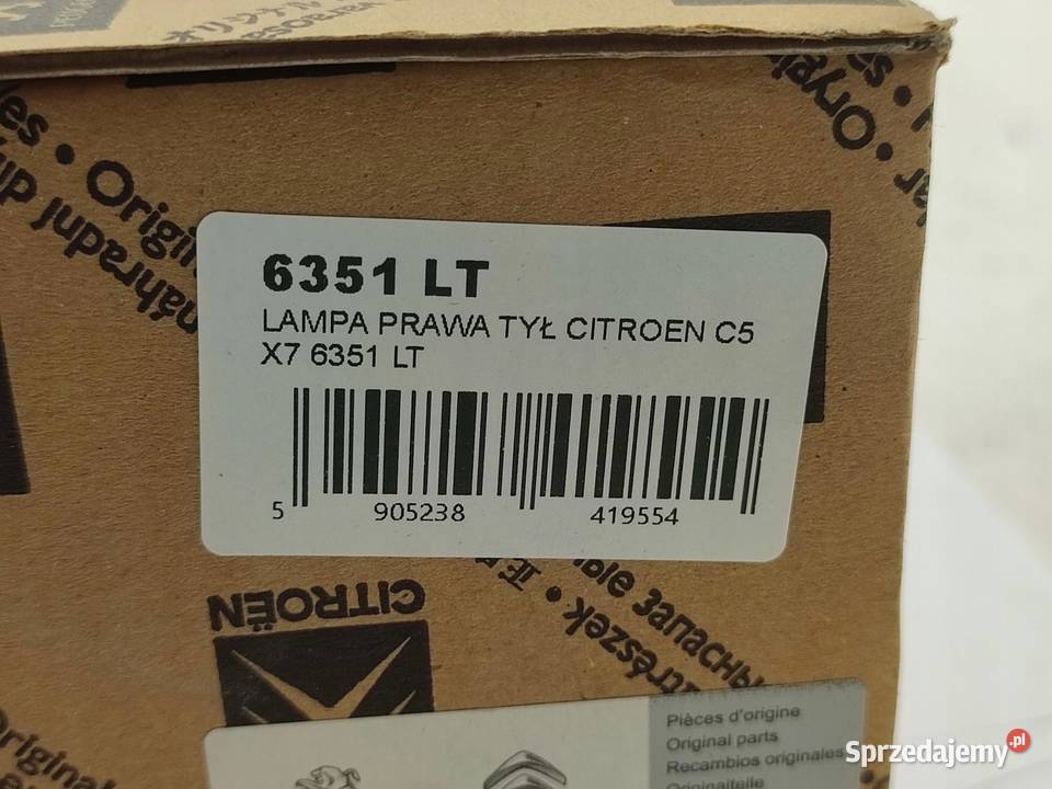 LAMPA PRAWY TYŁ CITROEN C5 X7 20082017 NOWA osobowe