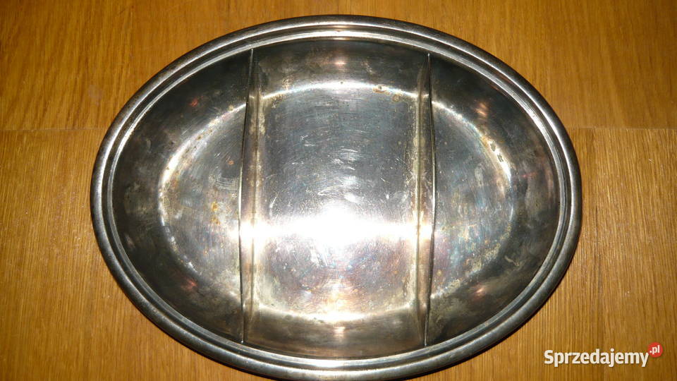 Tacka talerz patera posrebrzana dzielona z