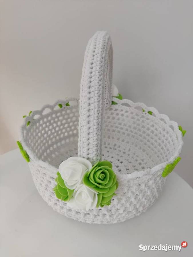 Koszyki WIELKANOCNE szydełkowe biały Straszęcin