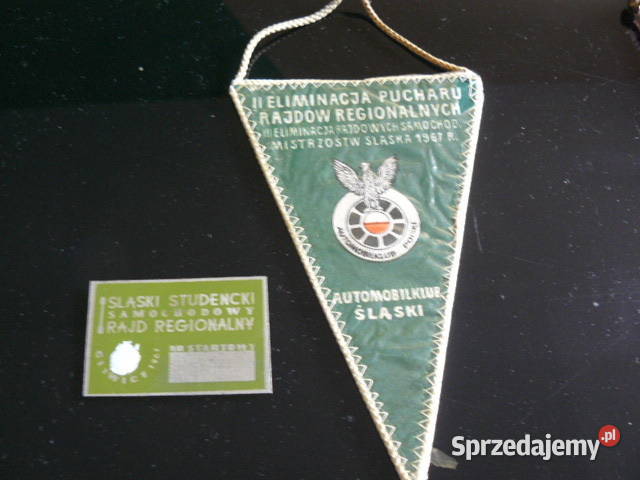 Proporczykplakietka startowa 1 Rajd Slaski 1967 podkarpackie Rzeszów