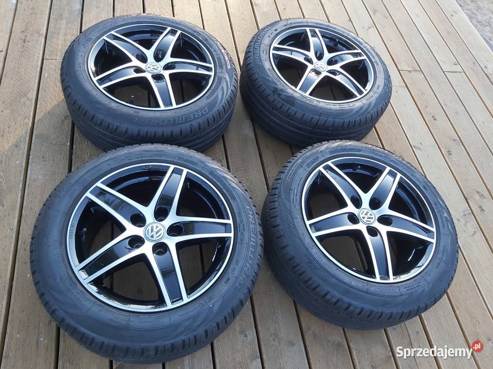 Nowe 4 kompletne koła 17 vw Czarne Złocieniec
