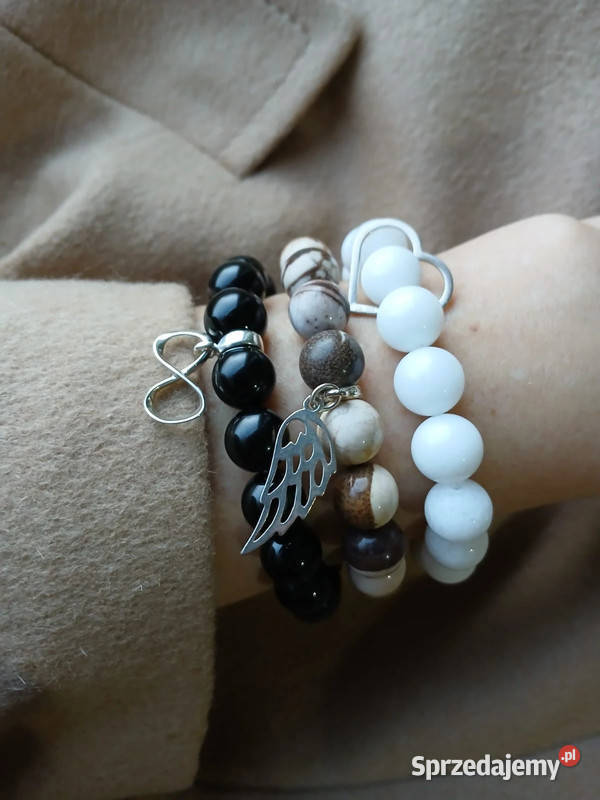 Bransoletki damskie Ągat białyJaspis Kielce