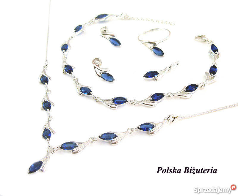 Prześliczna Srebrna Bransoletka z Szafirami