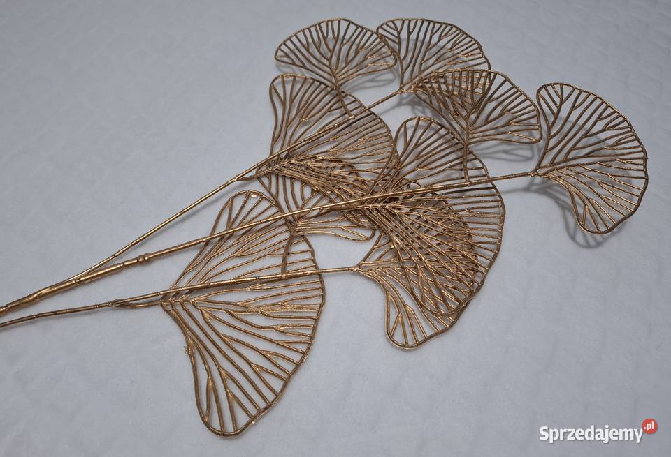 Sztuczny liść ozdobny gałązka miłorząb złoty 69 Czeladź sprzedam
