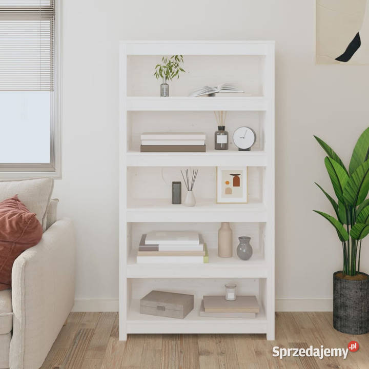 Regał na książki biały 80x35x154 lite drewno Warszawa