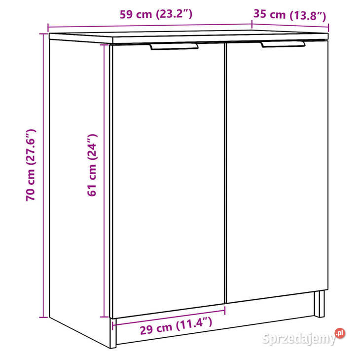 Szafka na buty stare drewno 59x35x70 WM856989 Warszawa