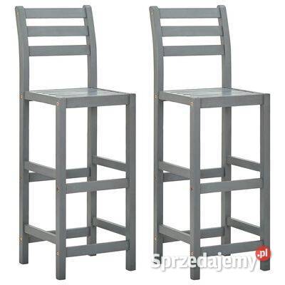 vidaXL Stołki barowe 2 szare lite drewno Warszawa