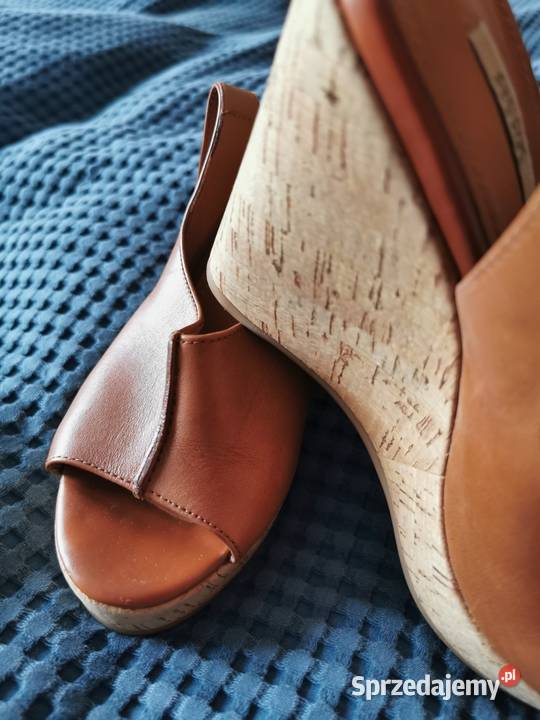 Buty na koturnie skórzane GEOX Półbuty Reda