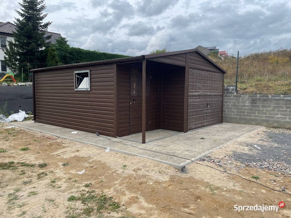 Garaż Blaszany Premium 4x5 Ciemny Orzech śląskie Gliwice