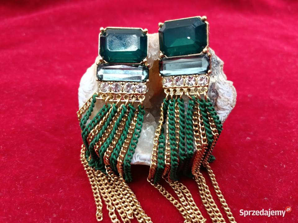 Kolczyki długie błyszczące wyraźny kolor Zamość