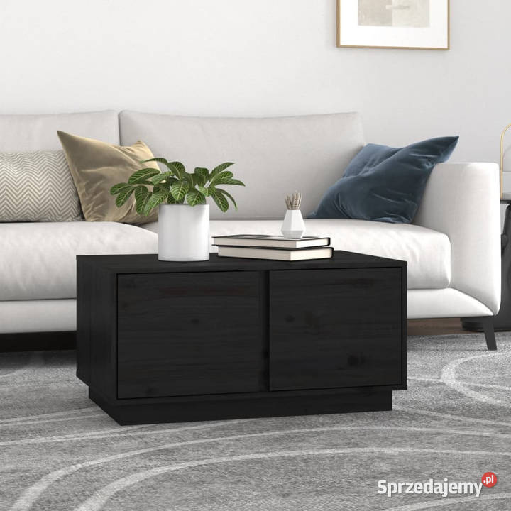 Stolik kawowy czarny 80x50x40 lite drewno mazowieckie Warszawa