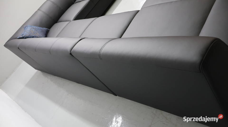 TSD nowy narożnik U funkcją spania czarna eko 330cm Poznań