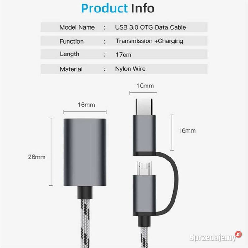 2w1 Przejściówka Adapter OTG Micro USBC na USB Pozostałe Toruń sprzedam