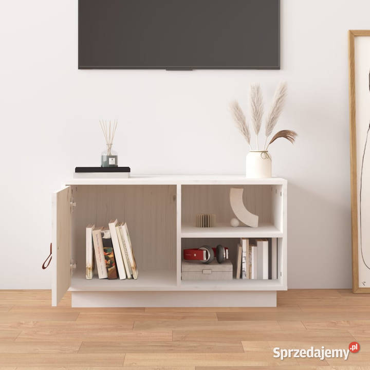 Szafka pod telewizor biała 70x34x40 lite drewno Warszawa