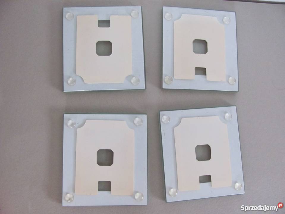 Szklane podkładki komplet 4 sztuk z ekspozytorem Dekoracje i ozdoby Zamość