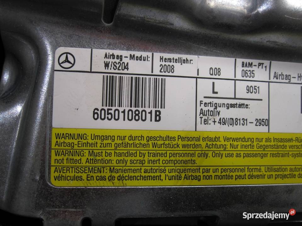 MERCEDES W204 07r poduszka fotela lewa Poduszki powietrzne świętokrzyskie Kielce
