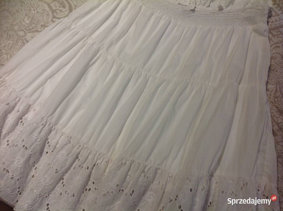 Sukienka Letnia Damska FIZZ STYLE M Biała Haft Z wysokim stanem Nowa Sól sprzedam