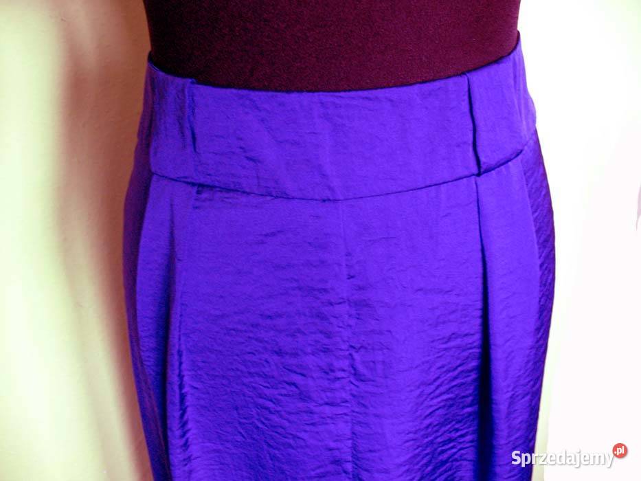 Spódnica satyna maxi 42 XL pas 78 Bez wzoru Siedlce
