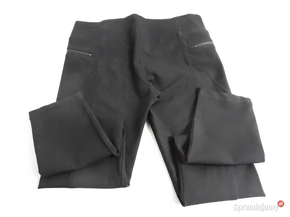 Czarny Legginsy Spodnie Zara Woman Slim Fit Biłgoraj
