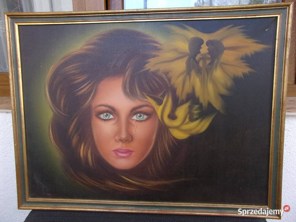 Stary ładny obraz MIŁOSNE WSPOMNIENIE w Warszawa