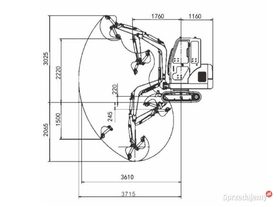 Nowa Minikoparka NT1800 1800 zestaw łyżek