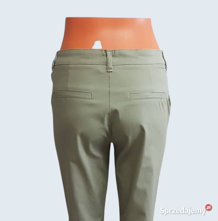 Damskie oliwkowe bawełniane spodnie rybaczki 34 Chrzanów