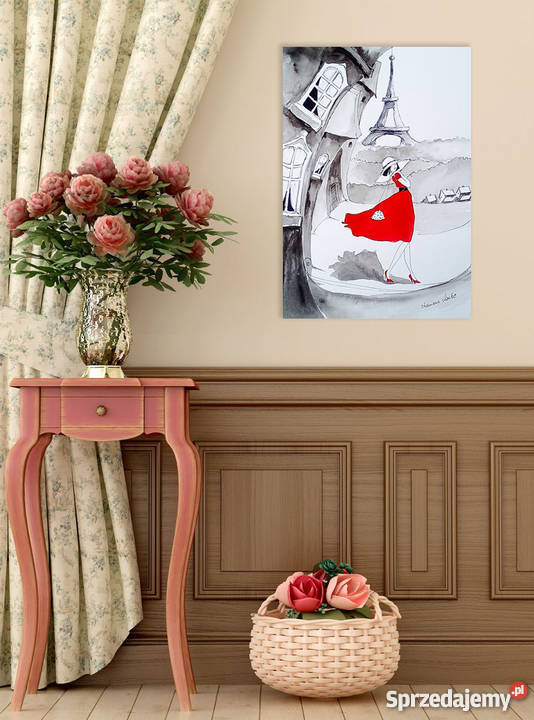 W PARYŻU NALEŻY SPACEROWAĆ WOLNO akwarela Malarstwo Katowice sprzedam