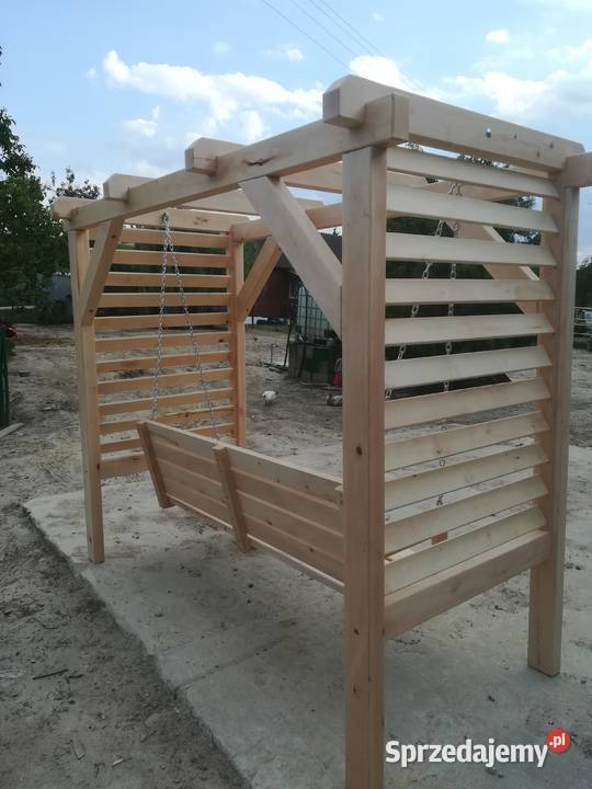 Huśtawka drewniana ogrodowa ozdobna inny kolor Huśtawki Tyszowce