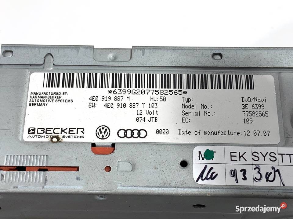 CZYTNIK NAWIGACJI AUDI Q7 4L 4E0919887M 0616 sprzedam