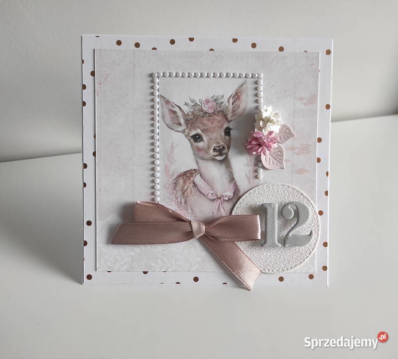 Kartka ręcznie robiona na urodziny urodzinowa z Łódź