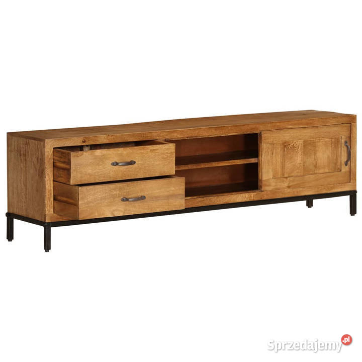 Szafka pod telewizor lite drewno mango 140 x 30 Warszawa