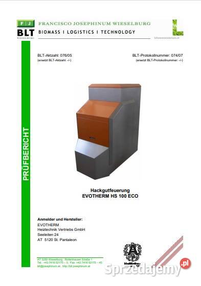 Piec na Zrębki Evotherm HS100ECO kujawsko-pomorskie
