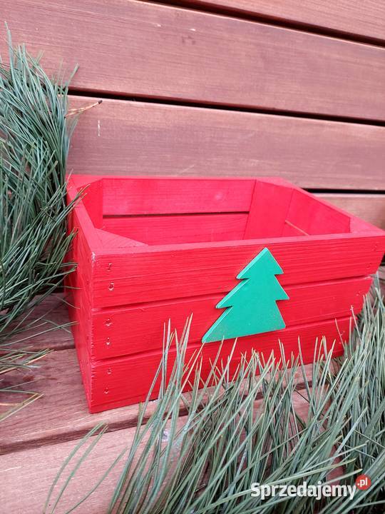 Skrzynka dekoracyjna drewniana świąteczna Kraków